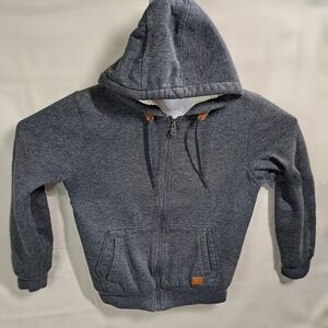 Buffalo David Bitton Men/M Dark Grey Zip Hoodie Sherpa Lining MultiPocket Jacket